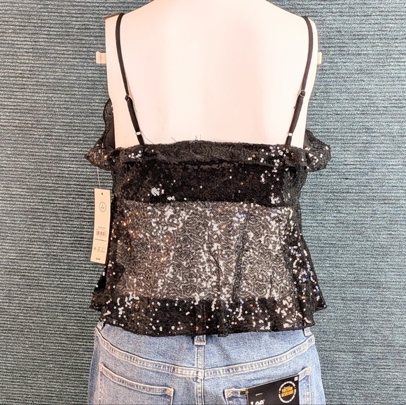Sequin Ruffle Tie-Front Cami - Picture 7 of 16